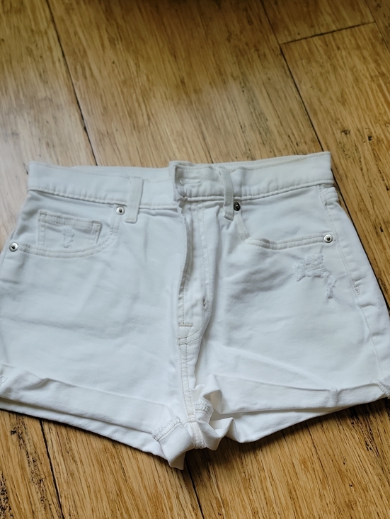 GAP Pants - Gap 4 Inch High Rise Short White Women's High-Rise Denim Shorts